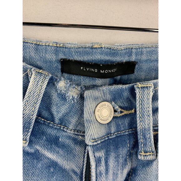 Women's Flying Monkey Blue Ripped Jeans Size 24 - Picture 3 of 6